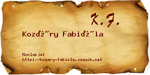 Kozáry Fabióla névjegykártya